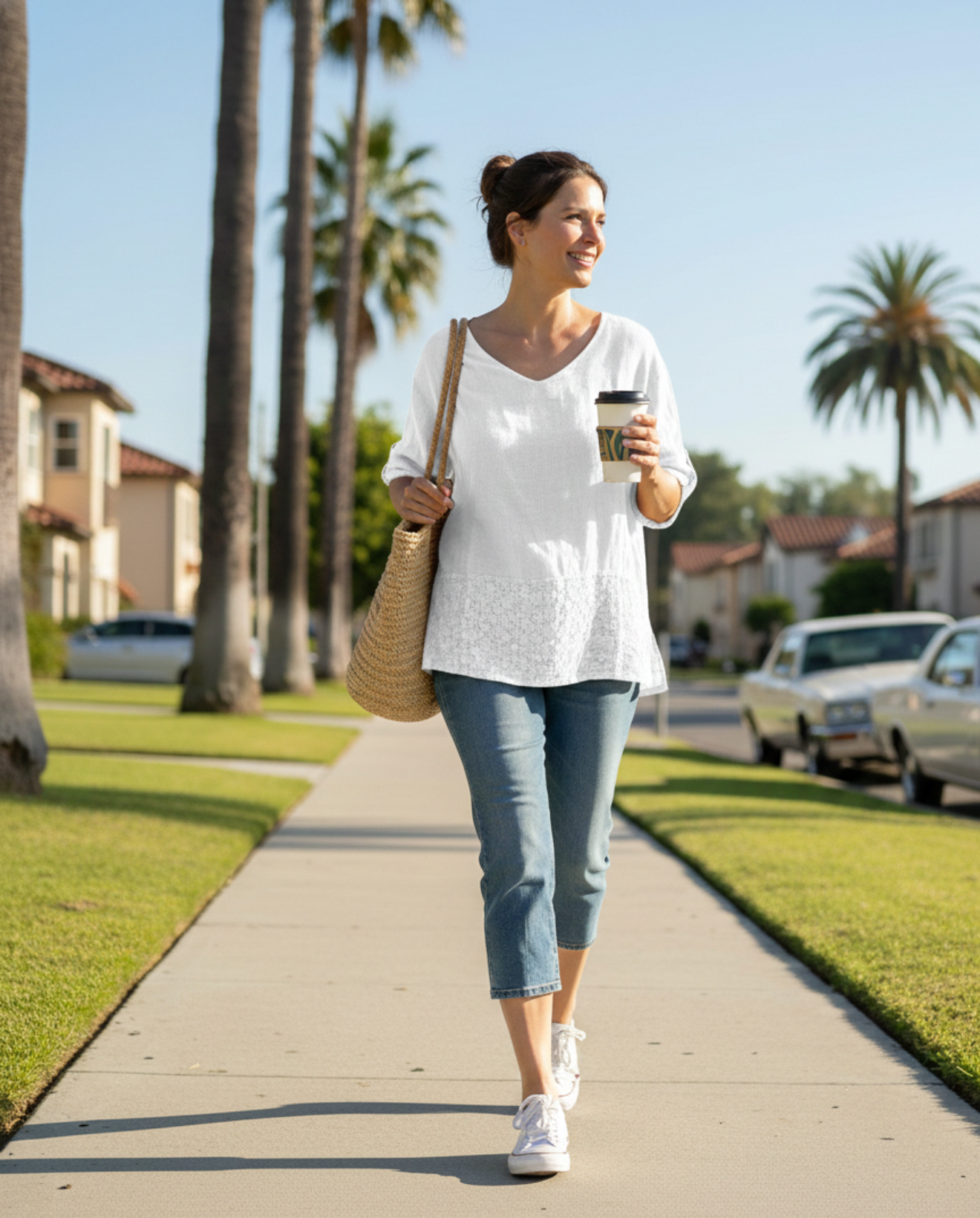 Lightweight Linen V-Neck Top – Relaxed Fit