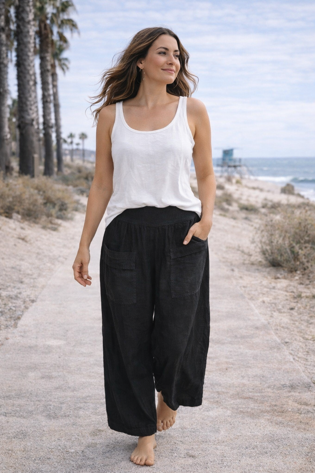 Relaxed Wide-Leg Linen Pants