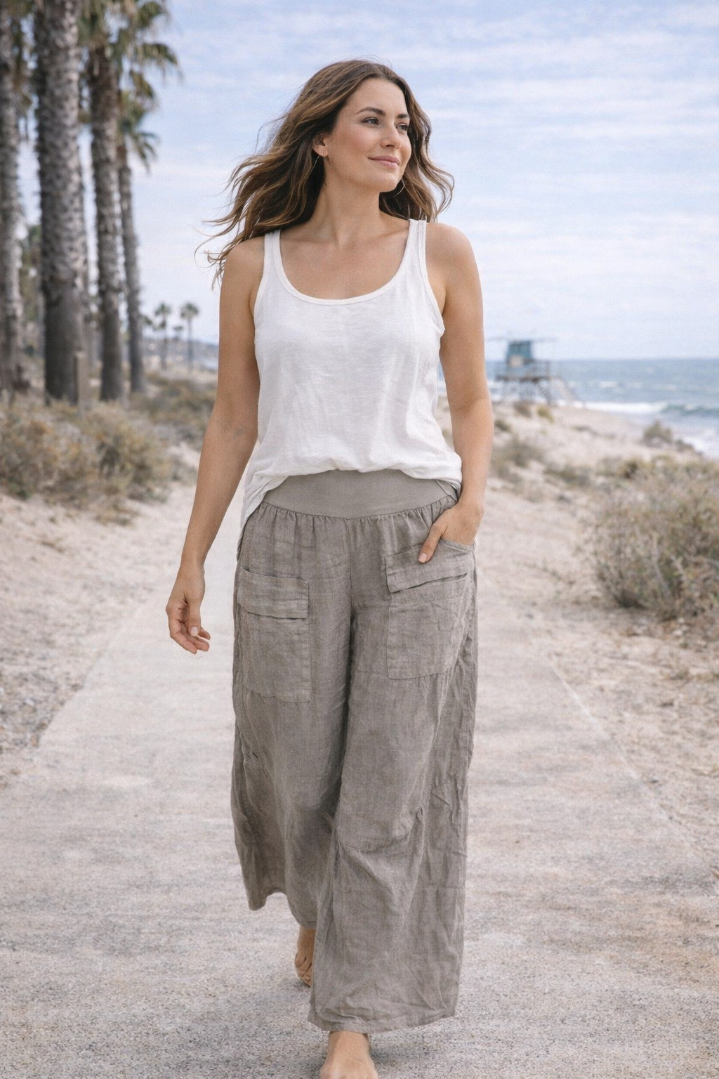 Relaxed Wide-Leg Linen Pants