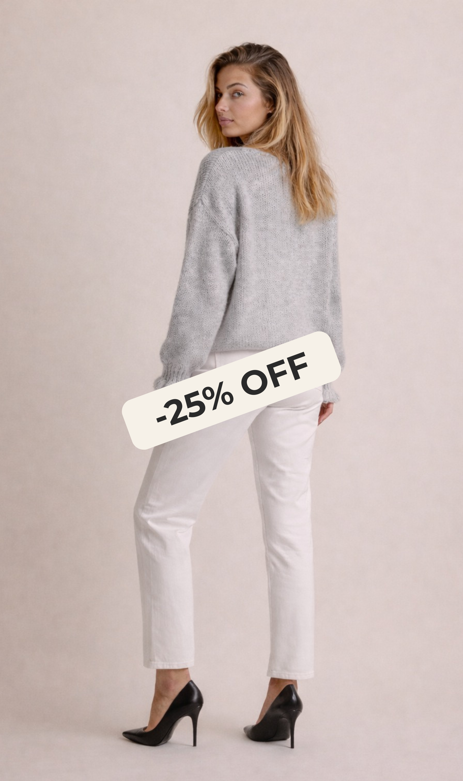 Soft V-Neck Knit Sweater