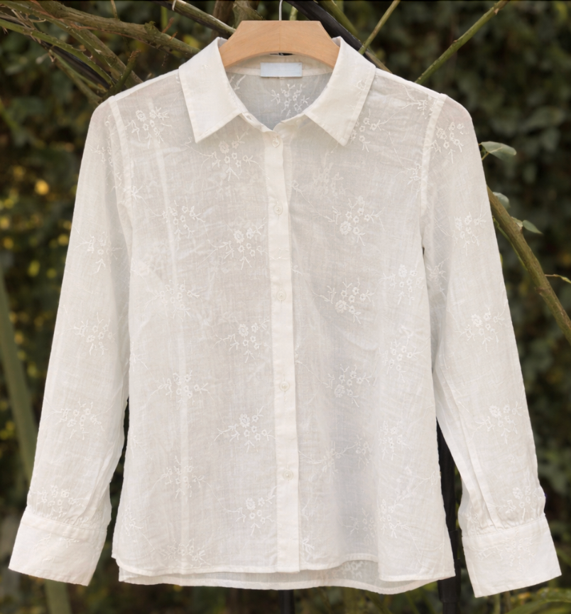 French Embroiedered white blouse