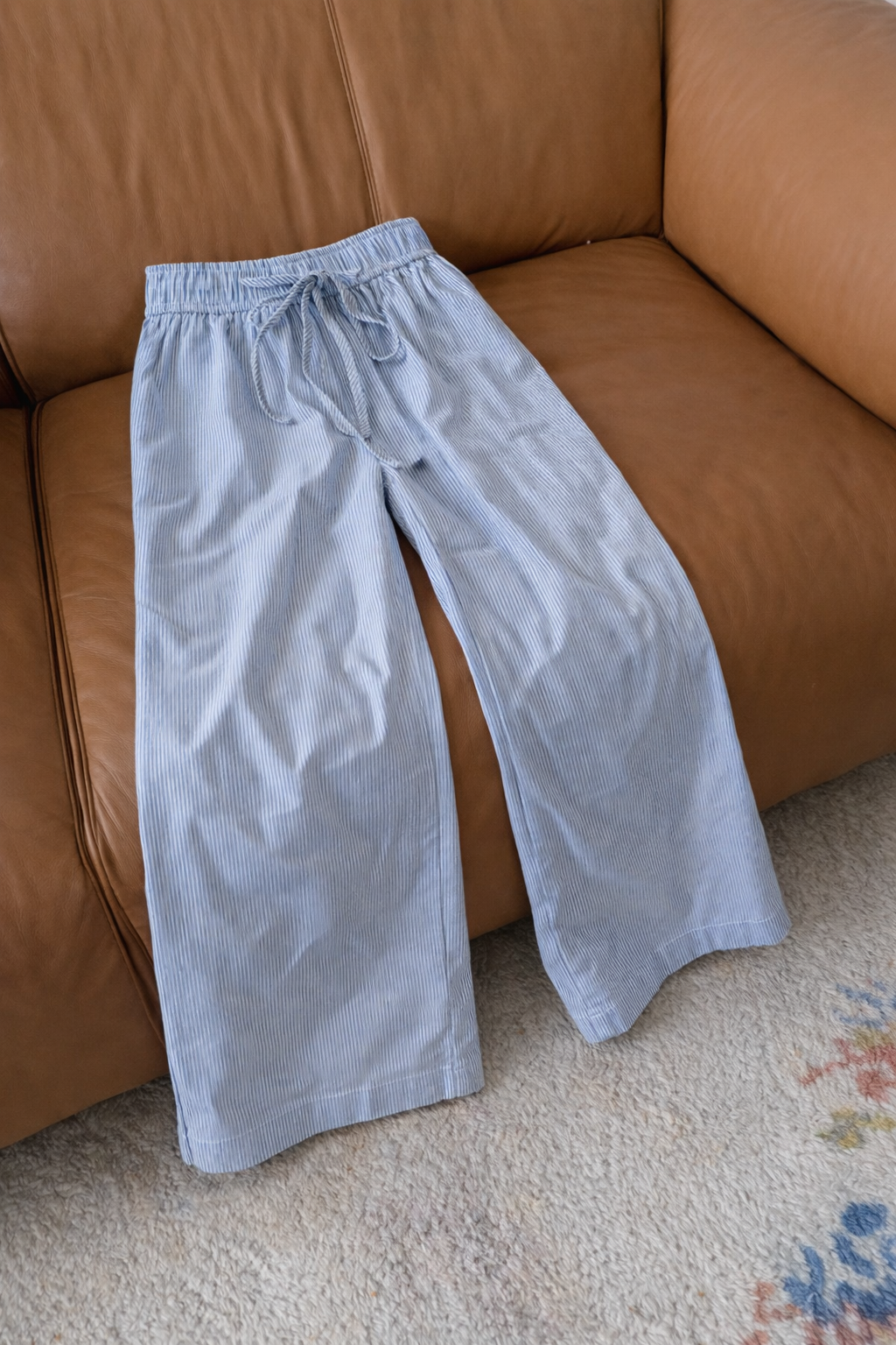 Light Blue Striped Pants