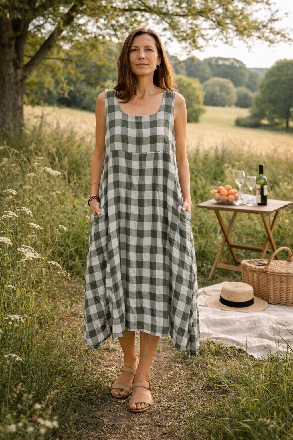 Meadow linen breeze vichy dress