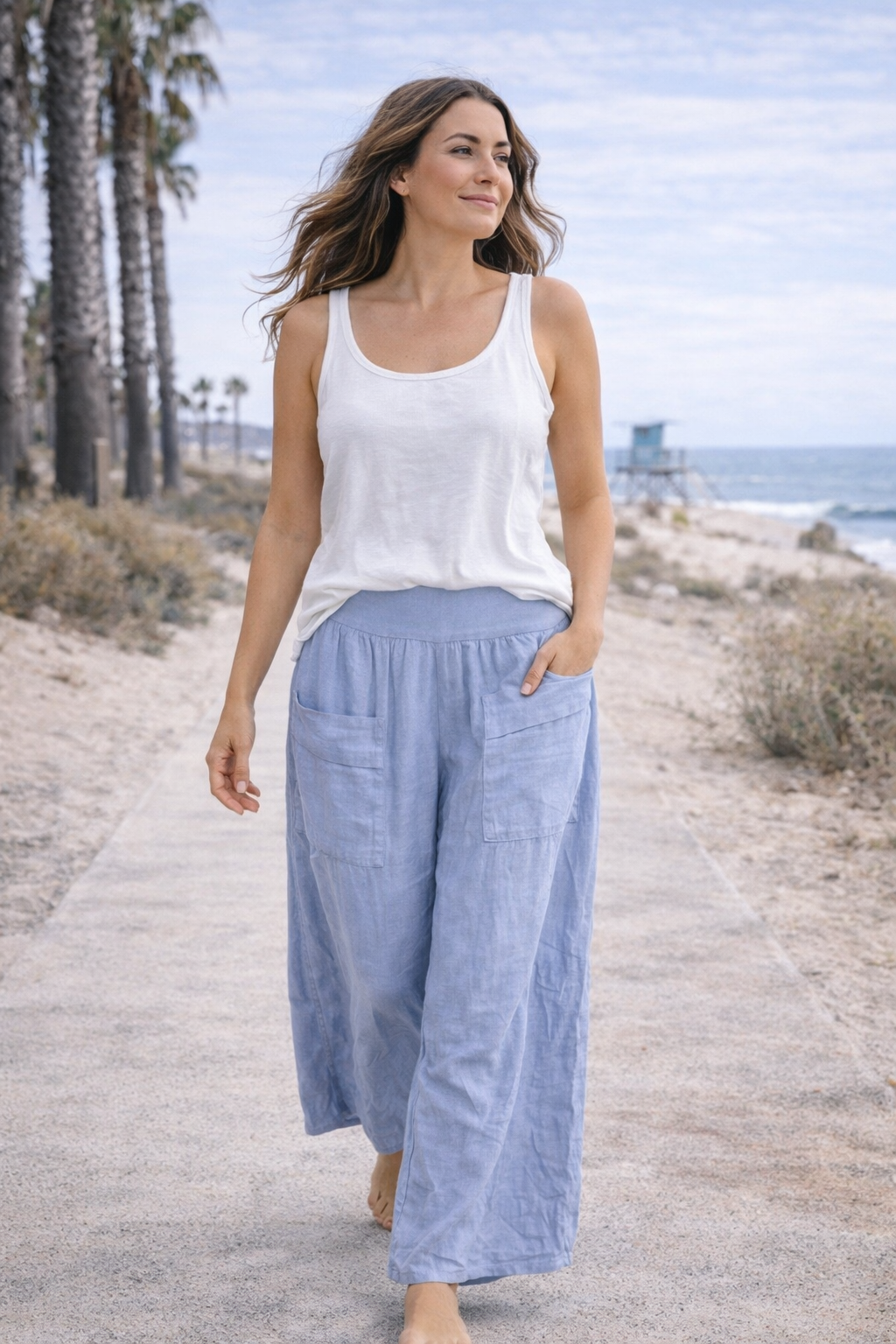 Relaxed Wide-Leg Linen Pants