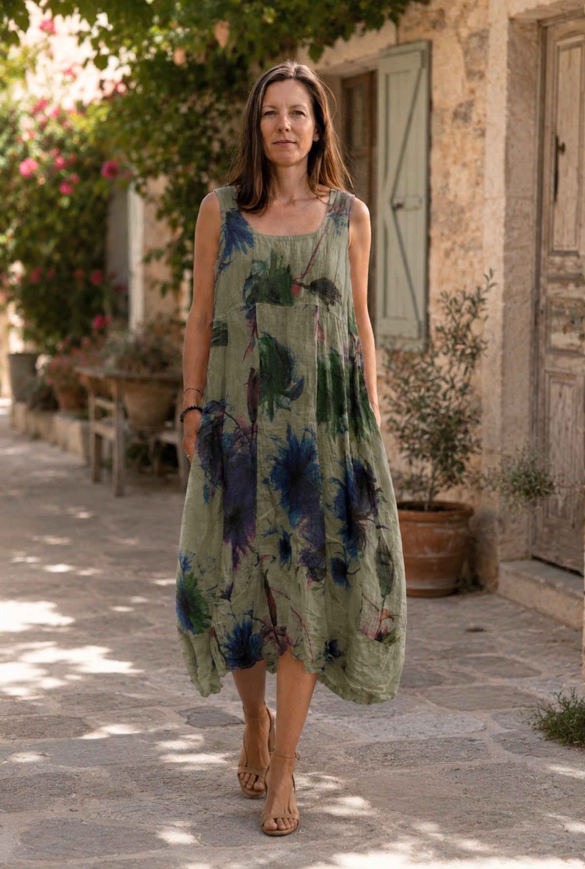 Meadow linen Breeze abstract Floral print