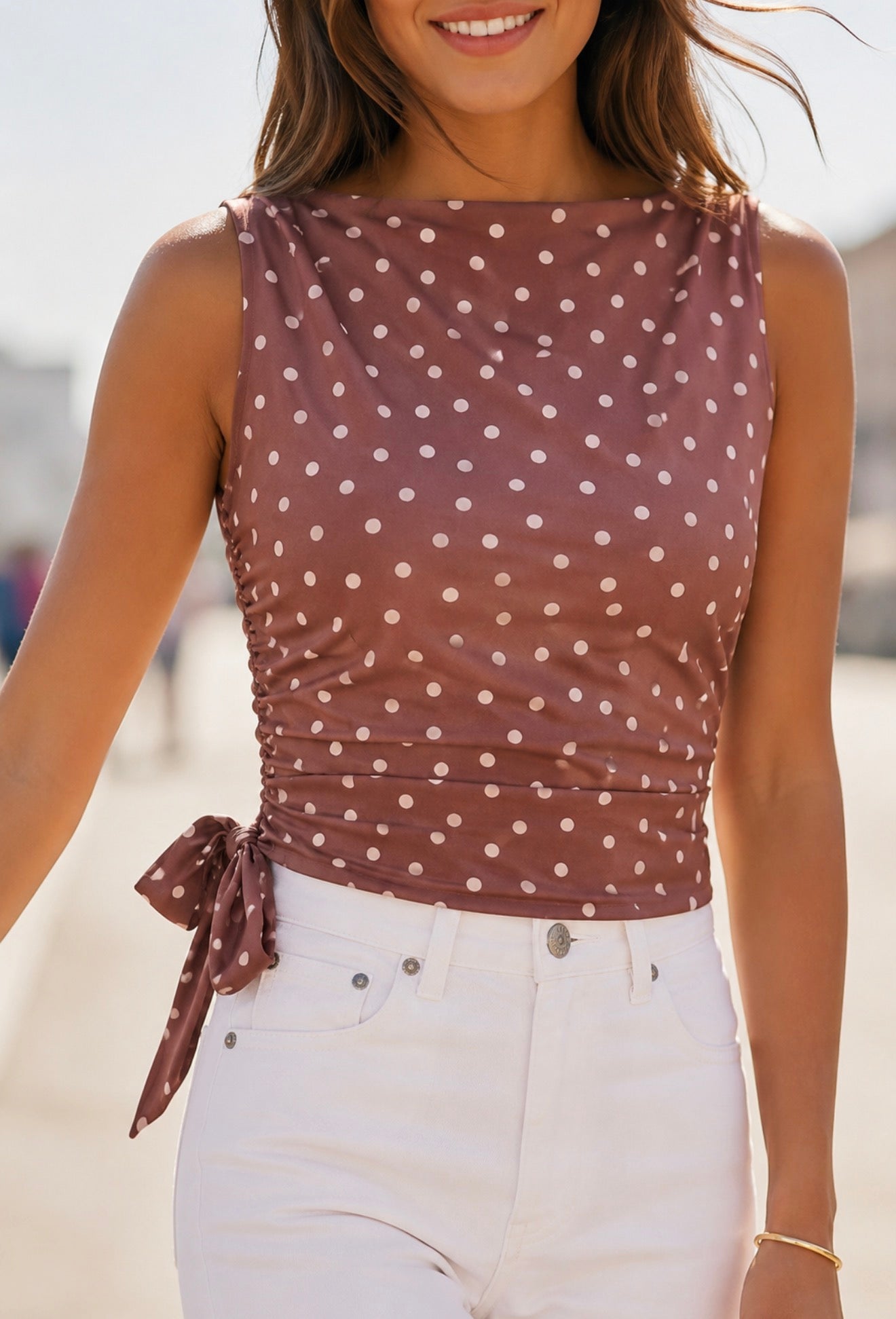 Polka Dot Bow Top