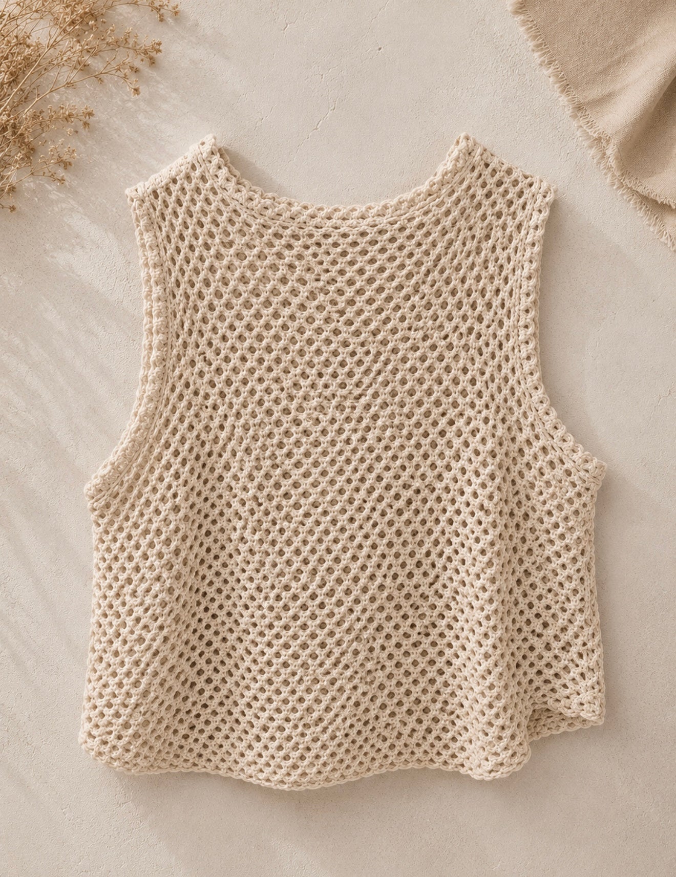 Flowers linen vest