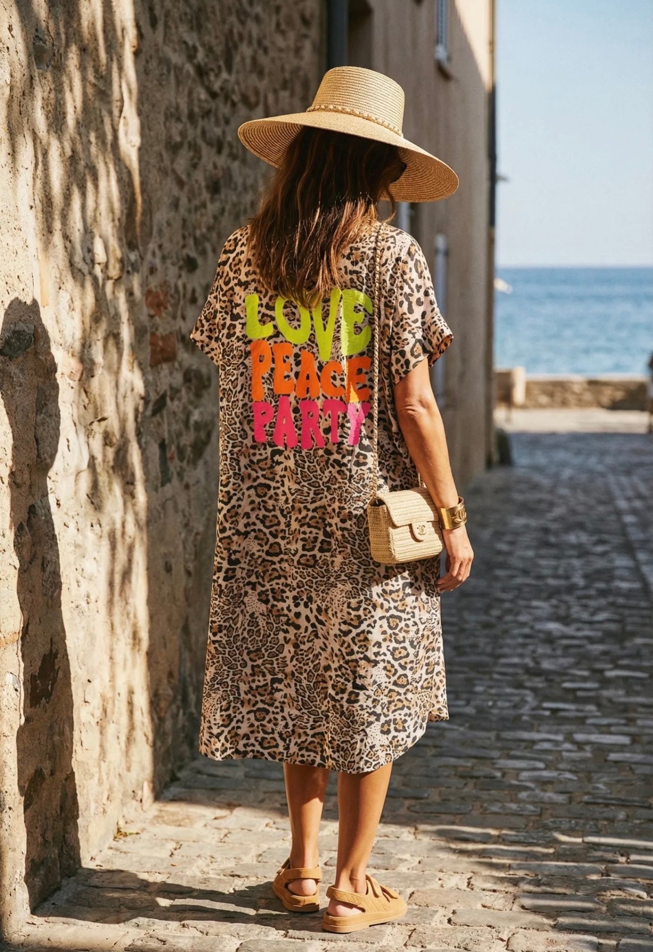 Leopard love peace dress