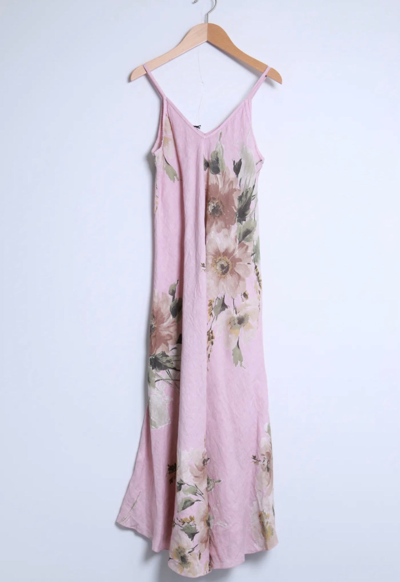 Soft Floral Linen Maxi Dress