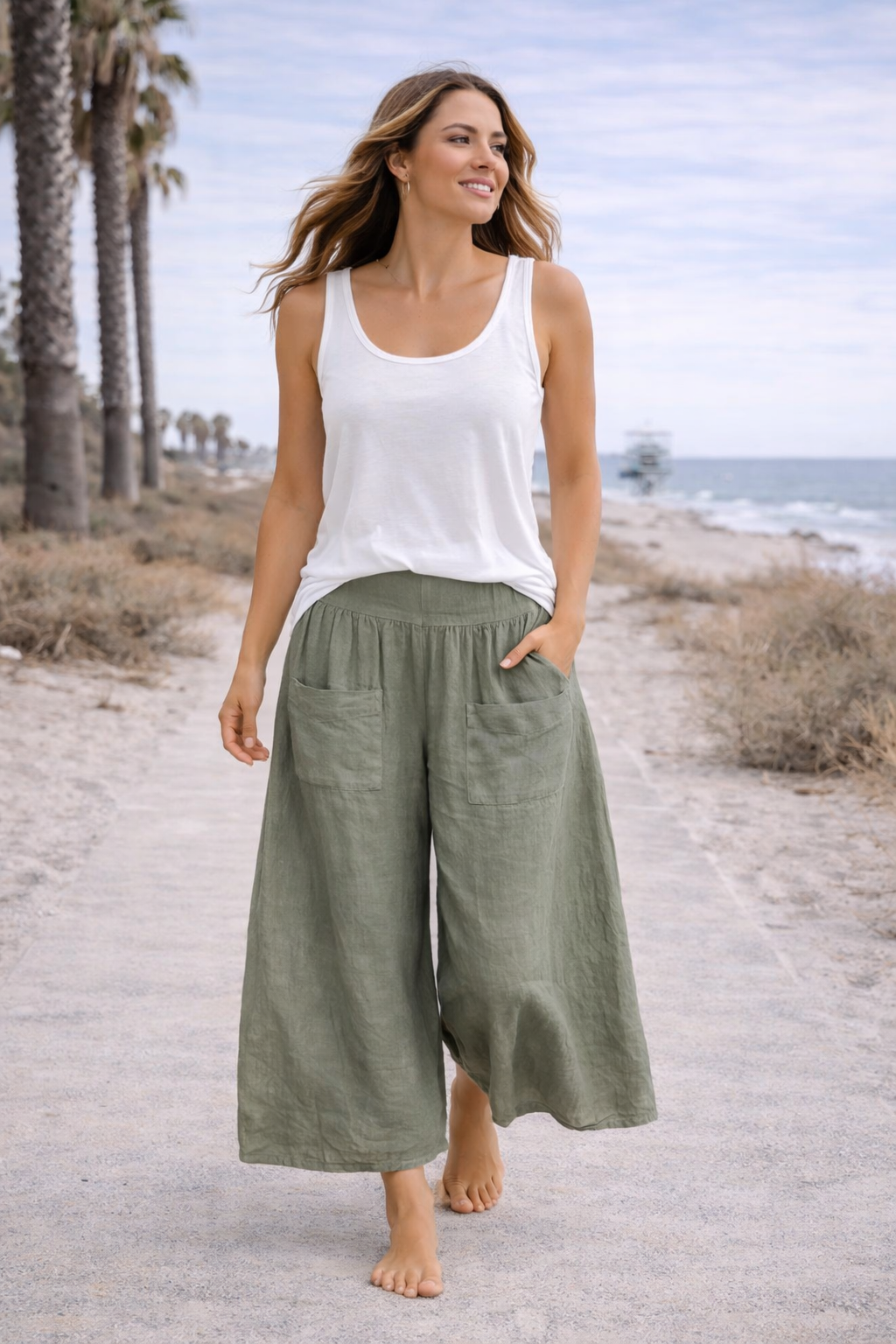 Relaxed Wide-Leg Linen Pants