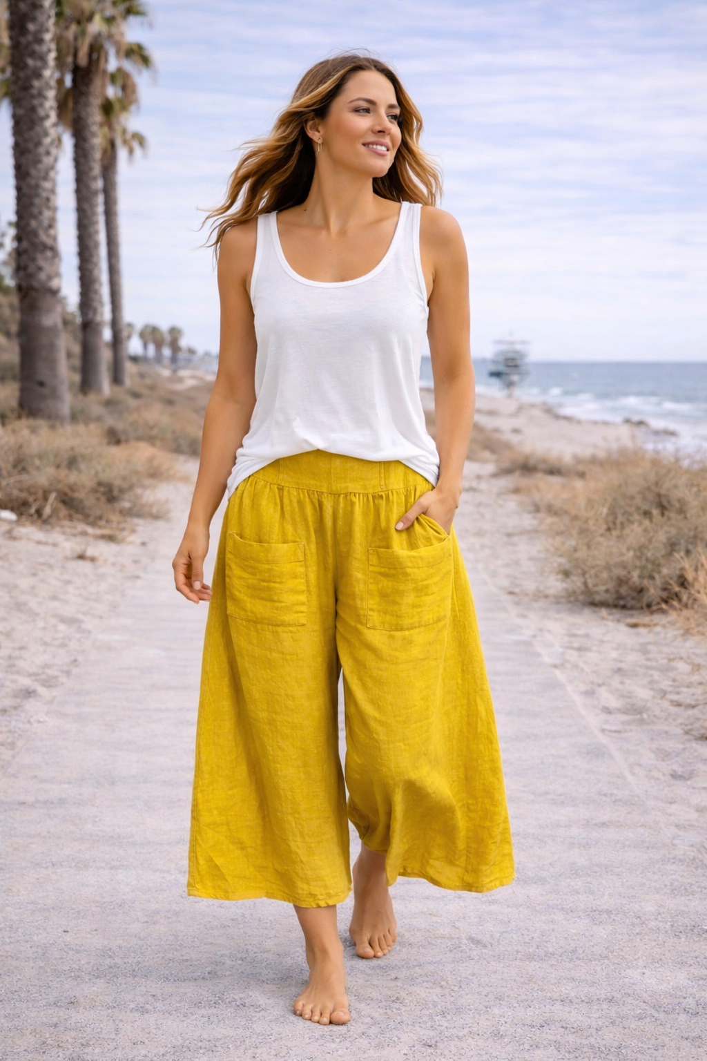 Relaxed Wide-Leg Linen Pants