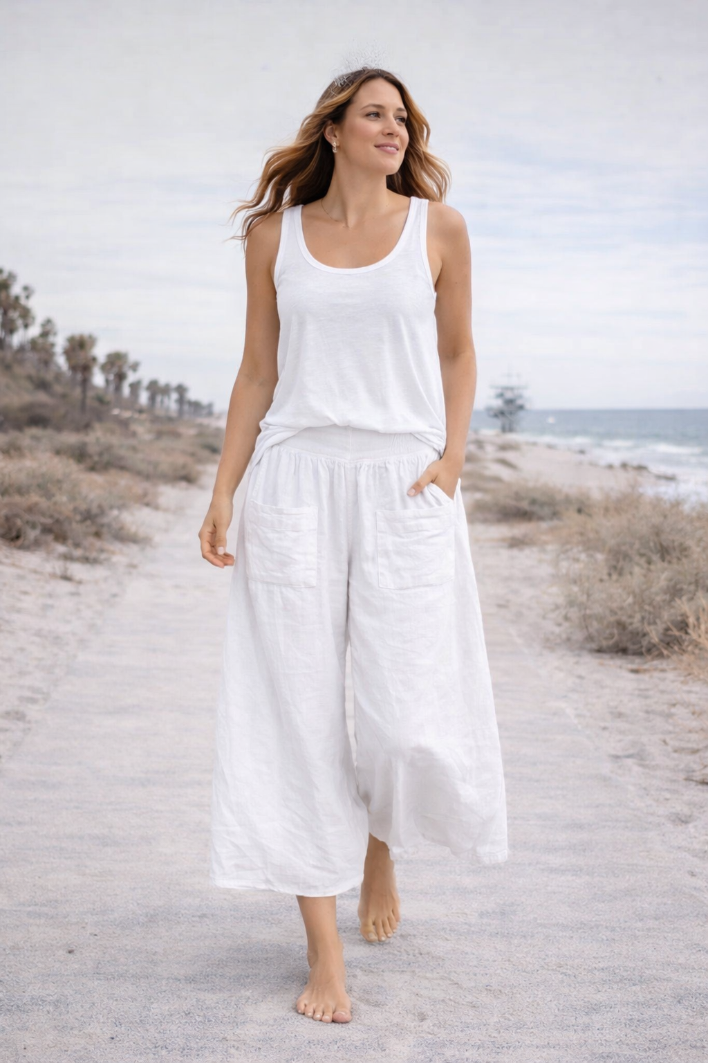 Relaxed Wide-Leg Linen Pants