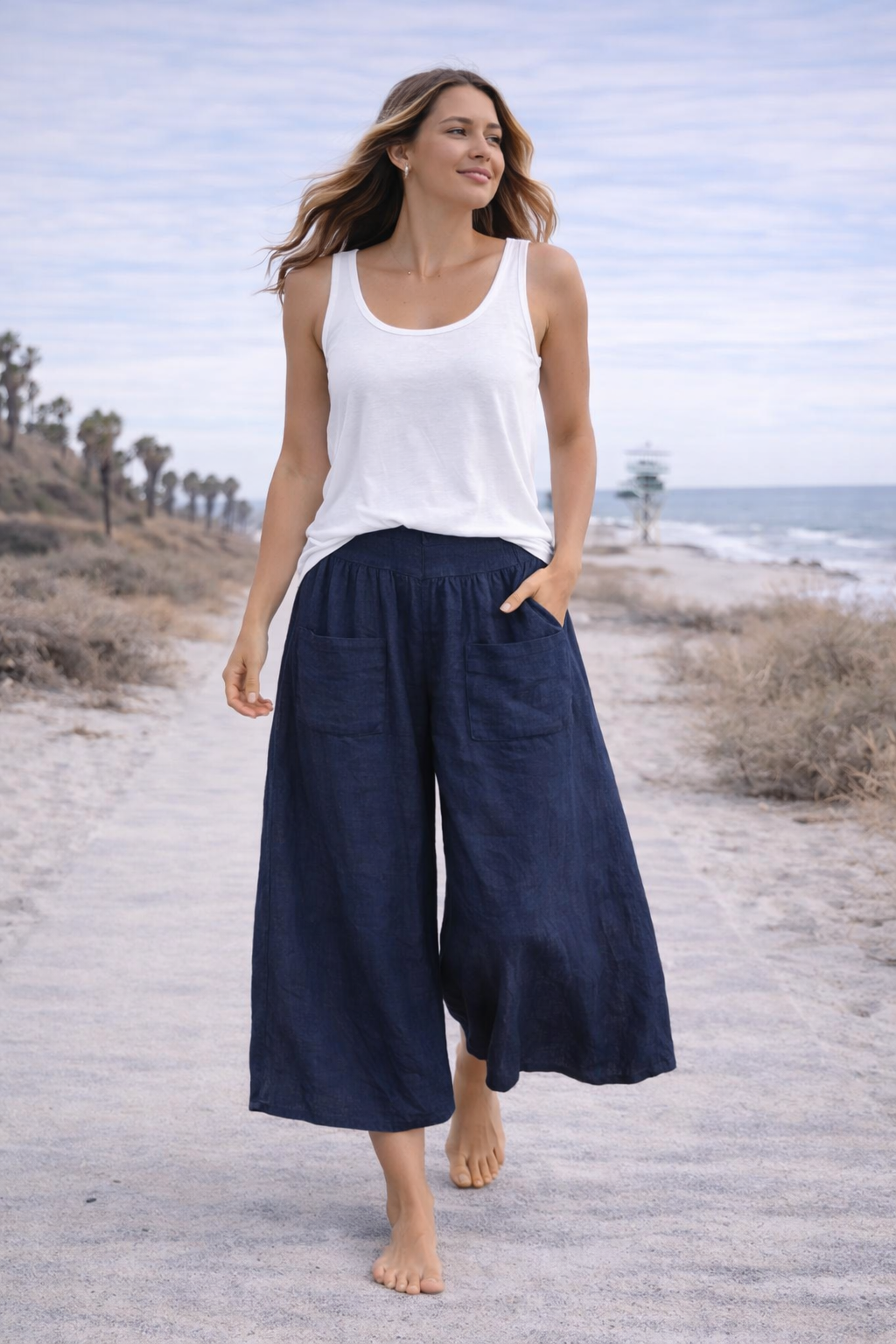 Relaxed Wide-Leg Linen Pants