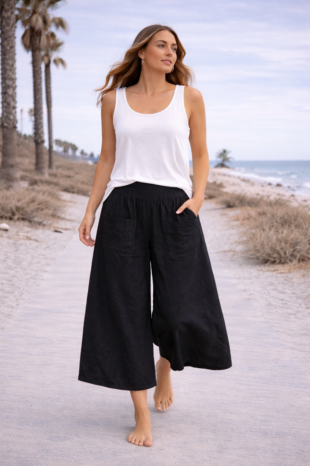 Relaxed Wide-Leg Linen Pants