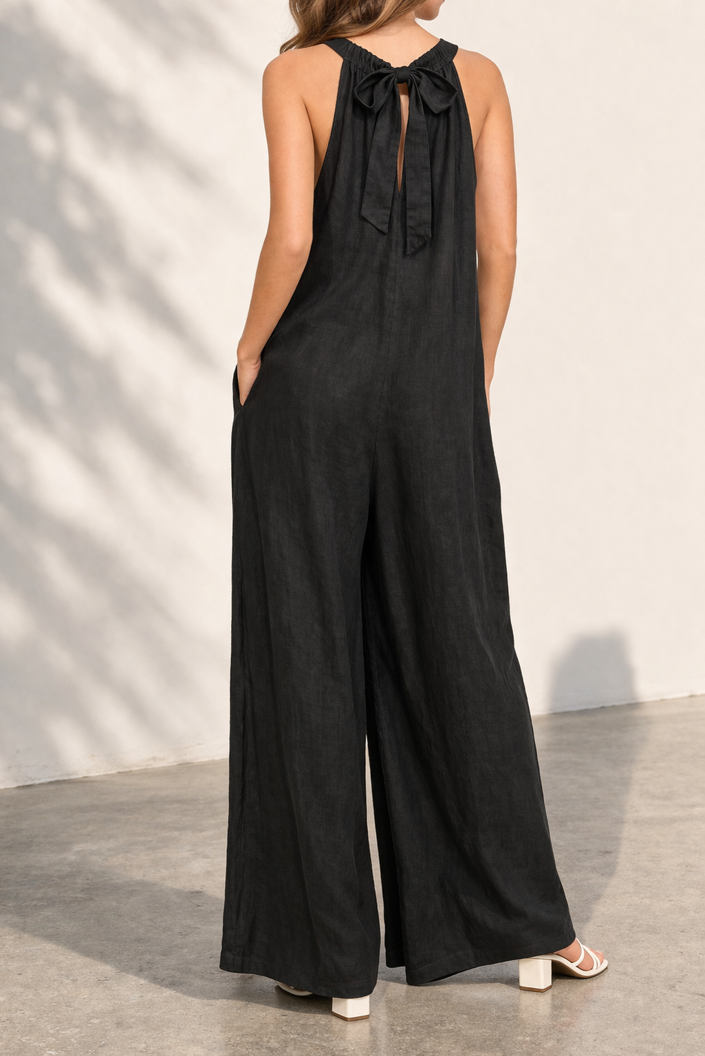 Azure Drift Linen Jumpsuit