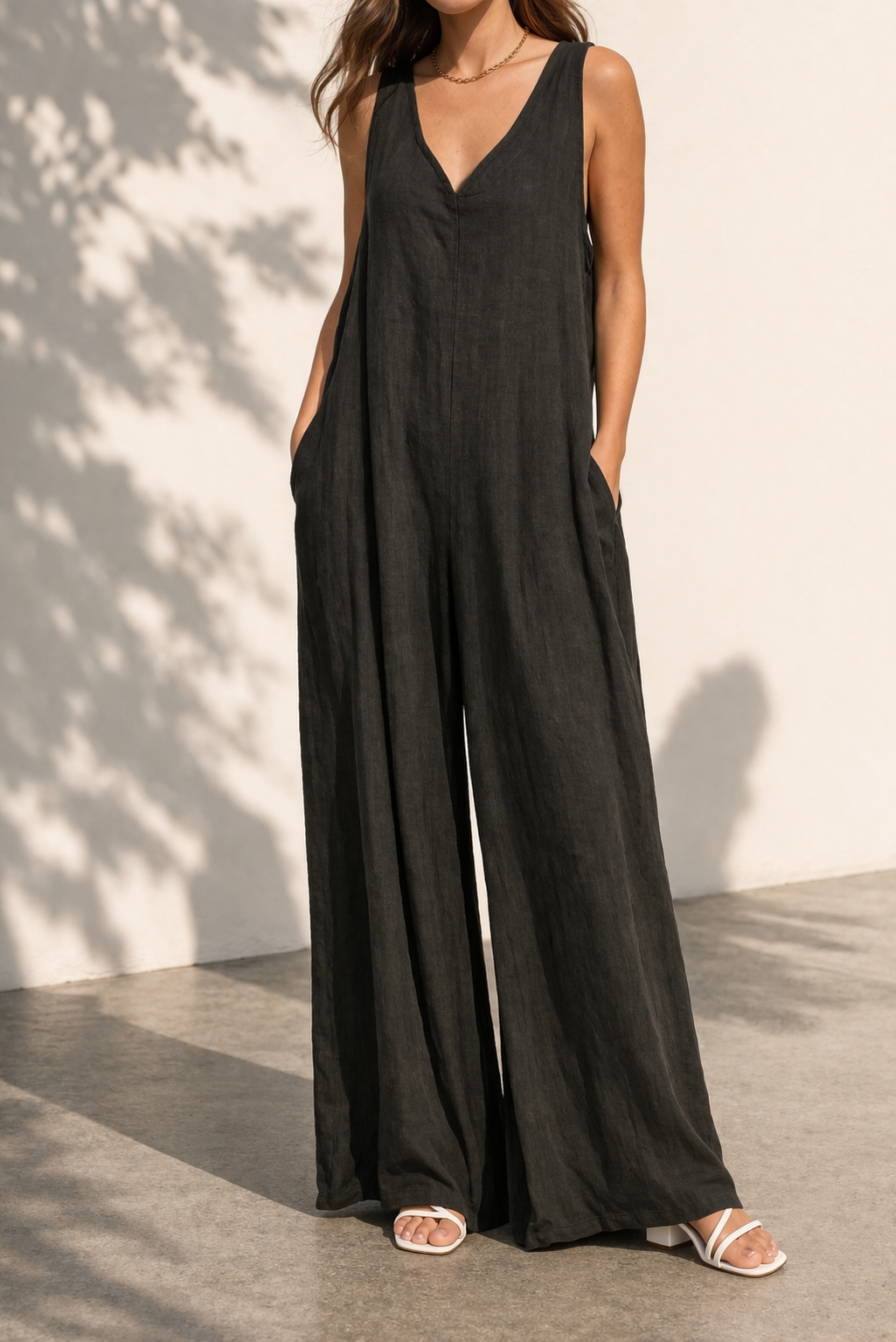 Azure Drift Linen Jumpsuit