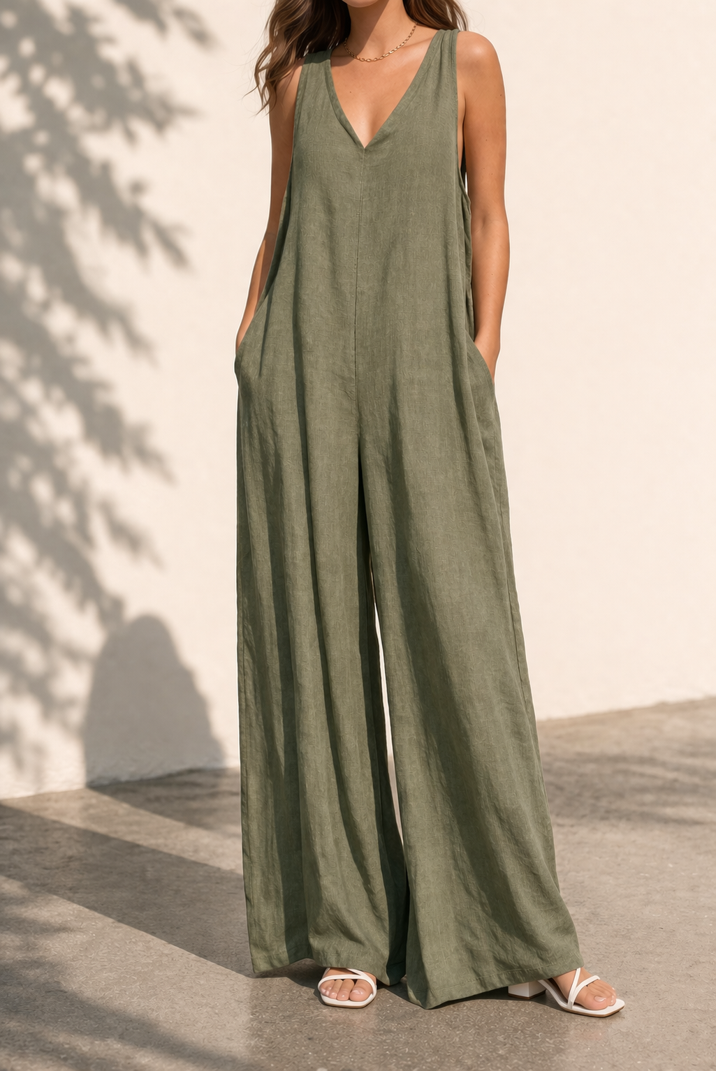 Azure Drift Linen Jumpsuit