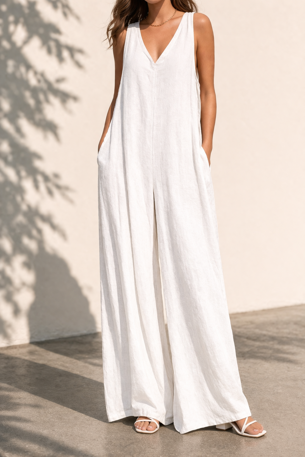 Azure Drift Linen Jumpsuit