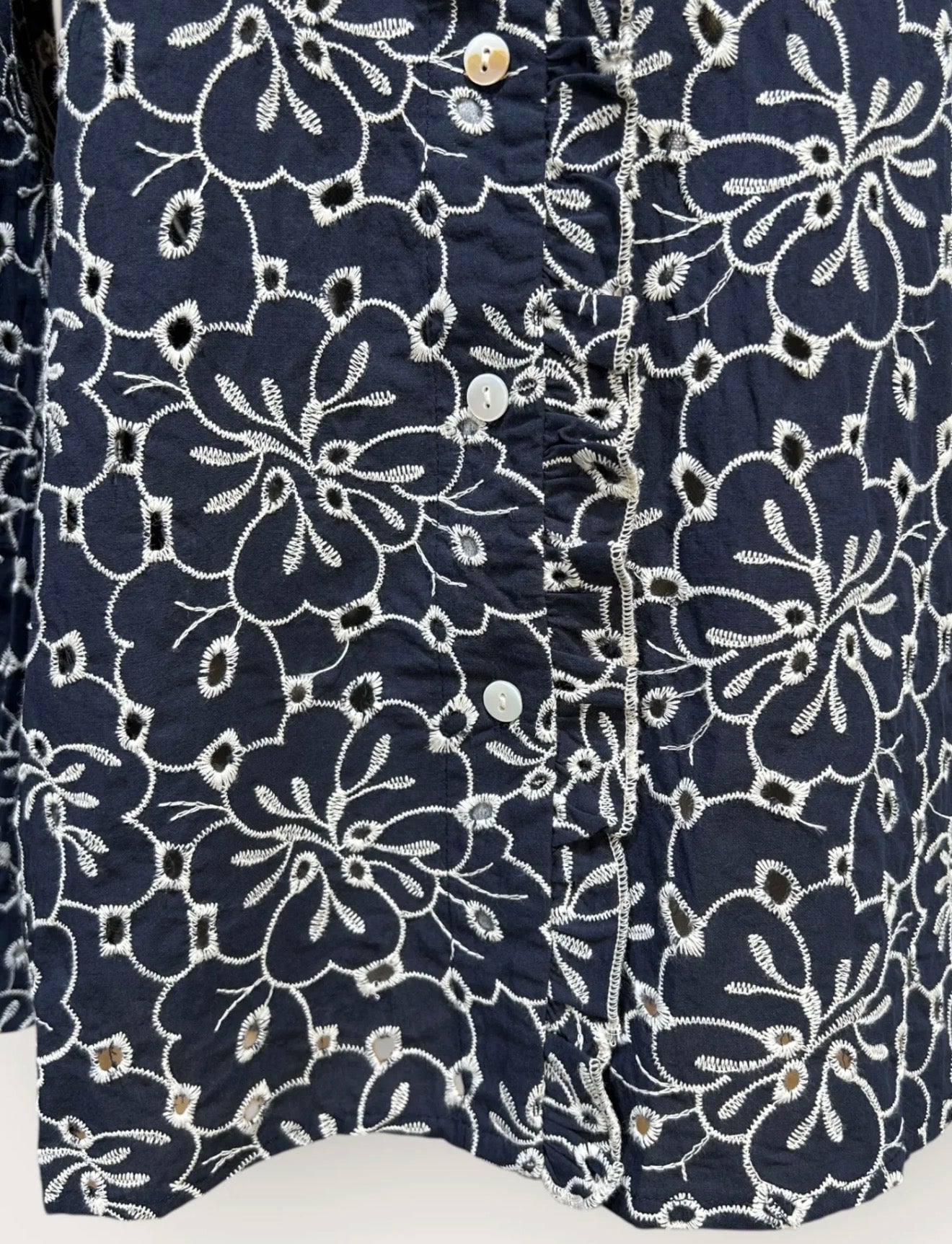 Blue Embroidered Bohemian Blouse