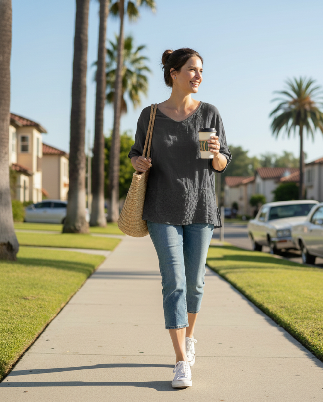 Lightweight Linen V-Neck Top – Relaxed Fit