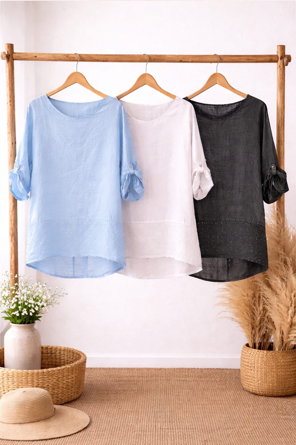 Lightweight Linen V-Neck Top – Relaxed Fit