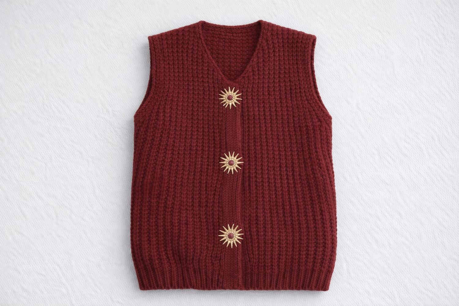 Parisian chic buttonned knit vest
